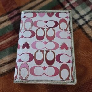 Coach Pink and Gold Card Holder